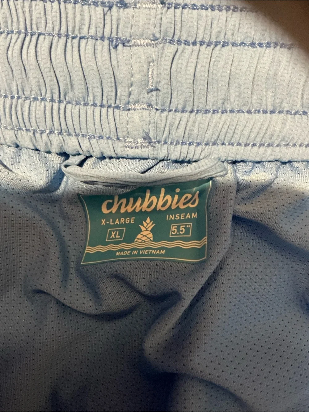 chubbies Sky Blue Elastic-Waist Athletic Shorts XL
